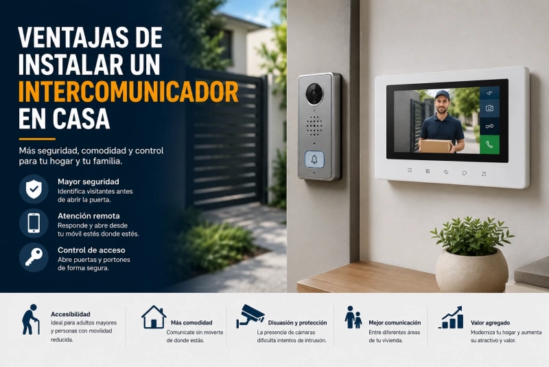 Imagen explicativa sobre las ventajas de instalar un intercomunicador